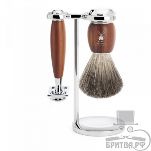 Бритвенный набор из сливы, 3 предмета, Т-образный станок