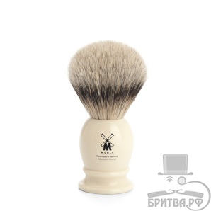 Помазок, барсучий ворс Silvertip, смола слоновая кость, S
