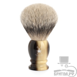 Помазок, барсучий ворс Silvertip, смола цвета рога, XL