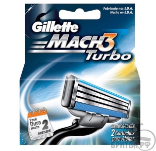 Сменные лезвия Gillette Mach3 Turbo 2шт