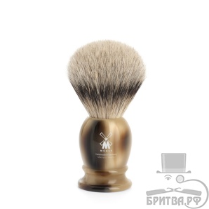 Помазок, барсучий ворс Silvertip, смола цвета рога, S