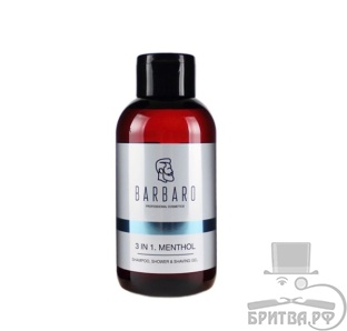 Шампунь-гель BARBARO 3 в 1 MENTHOL